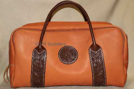 A leather bag.